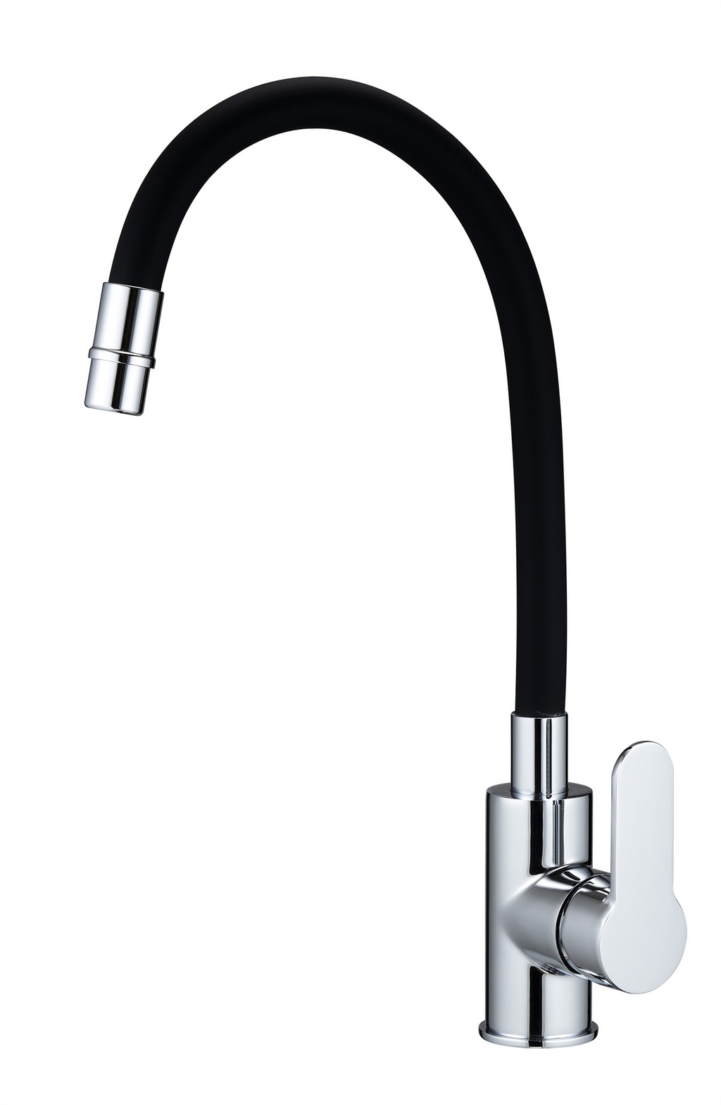 Monocomando de mesada pico flexible negro