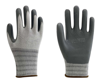 Guantes 15g poliéster+spandex gris látex ecológico gris + látex ecológico azul + látex ecológico negro